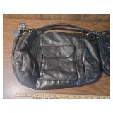 Hurley Black Leather Handbag Set Hurley Black Leather Handbag Set