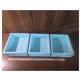 Light Blue Geometric Storage Trays Set of 3 Light Blue Geometric Storage Trays Set of 3