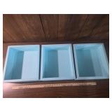 Light Blue Geometric Storage Trays Set of 3 Light Blue Geometric Storage Trays Set of 3