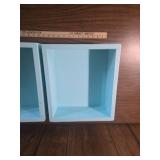 Light Blue Geometric Storage Trays Set of 3 Light Blue Geometric Storage Trays Set of 3
