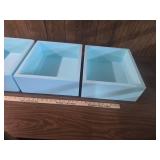 Light Blue Geometric Storage Trays Set of 3 Light Blue Geometric Storage Trays Set of 3