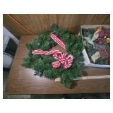 Holiday Wreath with Candy Cane Ribbons Holiday Wreath with Candy Cane Ribbons