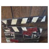 Movie Production Slate Board with Cinema Tickets Movie Production Slate Board with Cinema Tickets