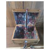 Wooden Treasure Chest with Paisley Fabric Lining Wooden Treasure Chest with Paisley Fabric Lining