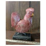 Decorative Red Rooster Figurine on Stand Decorative Red Rooster Figurine on Stand