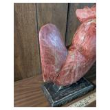 Decorative Red Rooster Figurine on Stand Decorative Red Rooster Figurine on Stand