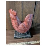 Decorative Red Rooster Figurine on Stand Decorative Red Rooster Figurine on Stand