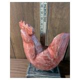 Decorative Red Rooster Figurine on Stand Decorative Red Rooster Figurine on Stand