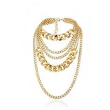 CSIYANJRY99 Chunky Gold Necklaces for Women Multilayer Punk 80s Hip Hop Necklace Layered Cuban Link Chain Statement Necklace 90s Freaknik Outfit Accessories for Women (Gold)