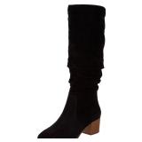 Amazon Essentials Women's Tall Block Heel Boots, Black, 9.5 - Retail: $42