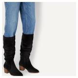 Amazon Essentials Women's Tall Block Heel Boots, Black, 9.5 - Retail: $42