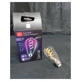 GLOBE Electric 35847 Wi-Fi Smart 7W (60W Equivalent) Spiral Filament Multicolor Changing RGB Tunable White Clear LED Light Bulb, No Hub Required, Voice Activated, 2000K - 5000K, ST19 Shape, E26 Base