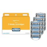 Amazon Basics 5-Blade Razor Refills for Men with Dual Lubrication, Hypoallergenic, Clean Shave, Precision Beard Trimmer, 12-Pack (Fits Amazon Basics Razor Handles only)