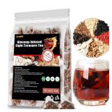Ginseng-Infused Eight Treasure Teas, Kidney Tea Formula Ginseng Six Treasure Tea, Kidney Cleanse Detox Health Teabag for Women & Men, (1 Pack/20 TeaBags)