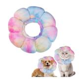 Sychien Dog Collar Cone Soft, Adjustable Cute Flower Shape for Claming Dog Cat Cone After Surgery, Pet Recovery Anti-Lick Collar