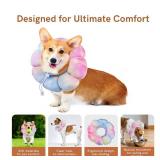 Sychien Dog Collar Cone Soft, Adjustable Cute Flower Shape for Claming Dog Cat Cone After Surgery, Pet Recovery Anti-Lick Collar
