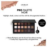 LORAC PRO Matte & Shimmer Eyeshadow Palette, Noir | Glitter | Mirror Compact | Cruelty Free, Gluten Free, Vegan - Retail: $39