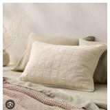 Heavyweight Linen Blend Quilted Pillow Sham - Retail: $25
