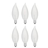 Sylvania Double Life Incandescent Light Bulb, B10, 40W, Dimmable, Candelabra Base, 285 Lumens, Frosted - 6 Count (Pack of 1) (15323)