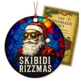 Funny Christmas Ornaments - Skibidi Ornament - Funny Gag Gifts for Adults - Christmas Ornament 2025 - Suncatcher Effect Stained Glass Window Hanging - car Hanging Accessories
