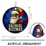 Funny Christmas Ornaments - Skibidi Ornament - Funny Gag Gifts for Adults - Christmas Ornament 2025 - Suncatcher Effect Stained Glass Window Hanging - car Hanging Accessories