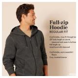 Amazon Essentials Men's Full-Zip Fleece Hoodie (Available in Big & Tall), Black, 4X-Large Big