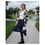 Conceited Velvet Leggings for Women - Soft Warm Velour Pants - Navy Blue - Large - Retail: $27