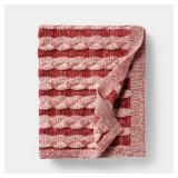 50\'x60\' Twisted Cable Throw Blanket Burgundy and Cream - Threshold designed with Studio McGee - Retail: $30