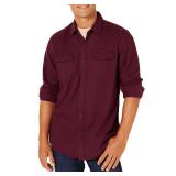 Amazon Essentials Men's Regular-Fit Long-Sleeve Two-Pocket Flannel Shirt, Burgundy Heather, X-Large - Retail: $18