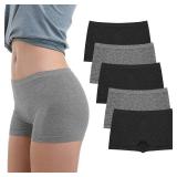 LALESTE Women's Boyshort Underwear Full Coverage Seamless Panties Soft Stretch Boxer Briefs 5 Packs size medium - Retail: $20
