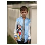 Disney Mickey Mouse Little Boy Jacket Varsity Bomber Letterman Baseball Kids Fall Clothes Tie-dye Lightweight Sweatshirt Colorblock Zip-up Coat 3T - Retail: $18