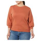 Amazon Essentials Women's French Terry Fleece Crewneck Sweatshirt with Sleeve Detail, Caramel, X-Large - Retail: $16