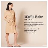 Amazon Essentials Women's Lightweight Waffle Mid-Length Bathrobe (Available in Plus Size), Black, XX-Large - Retail: $35
