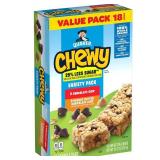 Quaker Chewy 25% Less Sugar Variety Pack Granola Bars (18 - 0.84 Ounce) 15.2 Ounce 18 Count Plastic Bag - Retail: $33