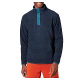 Amazon Essentials Men's Snap-Front Pullover Polar Fleece Jacket, Navy, Large - Retail: $13