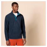 Amazon Essentials Men's Snap-Front Pullover Polar Fleece Jacket, Navy, Large - Retail: $13