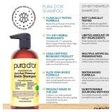 PURA D'OR Original Gold Label Anti-Thinning Shampoo CLINICALLY TESTED Botanical Formula Biotin & Argan Oil Sulfate-Free Strengthening & Volumizing for Fuller-Looking Hair, Men & Women, 16 