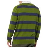 Amazon Essentials Men's Rugby Sweater, Olive Stripe, X-Large - Retail: $32