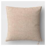 Square Chunky Linen Pillow with Exposed Zipper Neutral - Threshold - Retail: $25