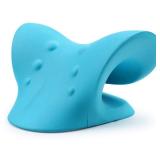 RESTCLOUD Neck and Shoulder Relaxer, Cervical Traction Device for TMJ Pain Relief and Cervical Spine Alignment, Chiropractic Pillow Neck Stretcher (Blue) - Retail: $20