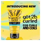 Got2B Curled Styling Cream, 6 Fl Oz, Curl Defining & Moisturizing Hair Cream for Coily & Curly Hair, Provides Frizz Control & Soft Feel for Type 3-4 Curls, Made with Vitamin E, Aloe Vera &