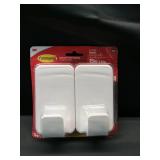 Command 15 Lb XL Heavyweight Wall Hook, Damage Free Hanging Wall Hook with Adhesive Strips, Heavy Duty Single Wall Hook for Hanging Back to School Organizers, 2 White Hooks and 8 Strips