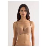 Intimissimi Woman's Adele Wireless Boost Triangle Bra in Ultralight Microfiber in Natural, Size 34D - Retail: $65