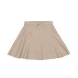 Izod Girls' School Uniform Pull-on Scooter Skirt with Undershorts, Knit Waistband & Functional Pockets, Wrinkle Resistant, Khaki Skater, 8