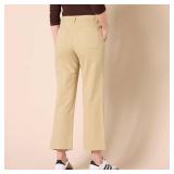 Amazon Essentials Women's High-Rise Regular-Fit Ankle-Length Wide-Leg Khaki Pant, Tan, 0 - Retail: $21