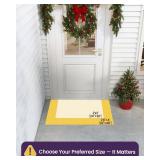 DEXI Christmas Front Door Mat Outside Entrance, 32x48 ft Winter Snowman Welcome Entryway Doormat Dirt Trapper, Heavy Duty Non Slip Entry Mats for Patio Garage Porch Home, Black White