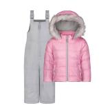 Jessica Simpson Two-Piece Girl's Heavyweight Snowsuit Set: Snow Bib & Puffer Ski Jacket Combo Toddlers Essential Winter Wear (Lilac, 10-12) - Retail $100
