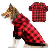 Plaid Dog Hoodie Sweatshirt Sweater for Extra Large Dogs Cat Puppy Clothes Coat Warm and Soft(XXL) - Retail: $14