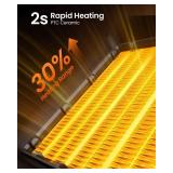 Electactic Portable Ceramic Space Heater w/Thermostat, 1500W Indoor Electric Space Heater Fan with Overheat and Tip-Over Protection, Heat Up 200 Square Feet for Office Room Dorm Use, Black - Retail: $