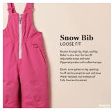 Amazon Essentials Girls' Water-Resistant Ski & Snow Bib Overall, Light Mauve, X-Large - Retail: $33